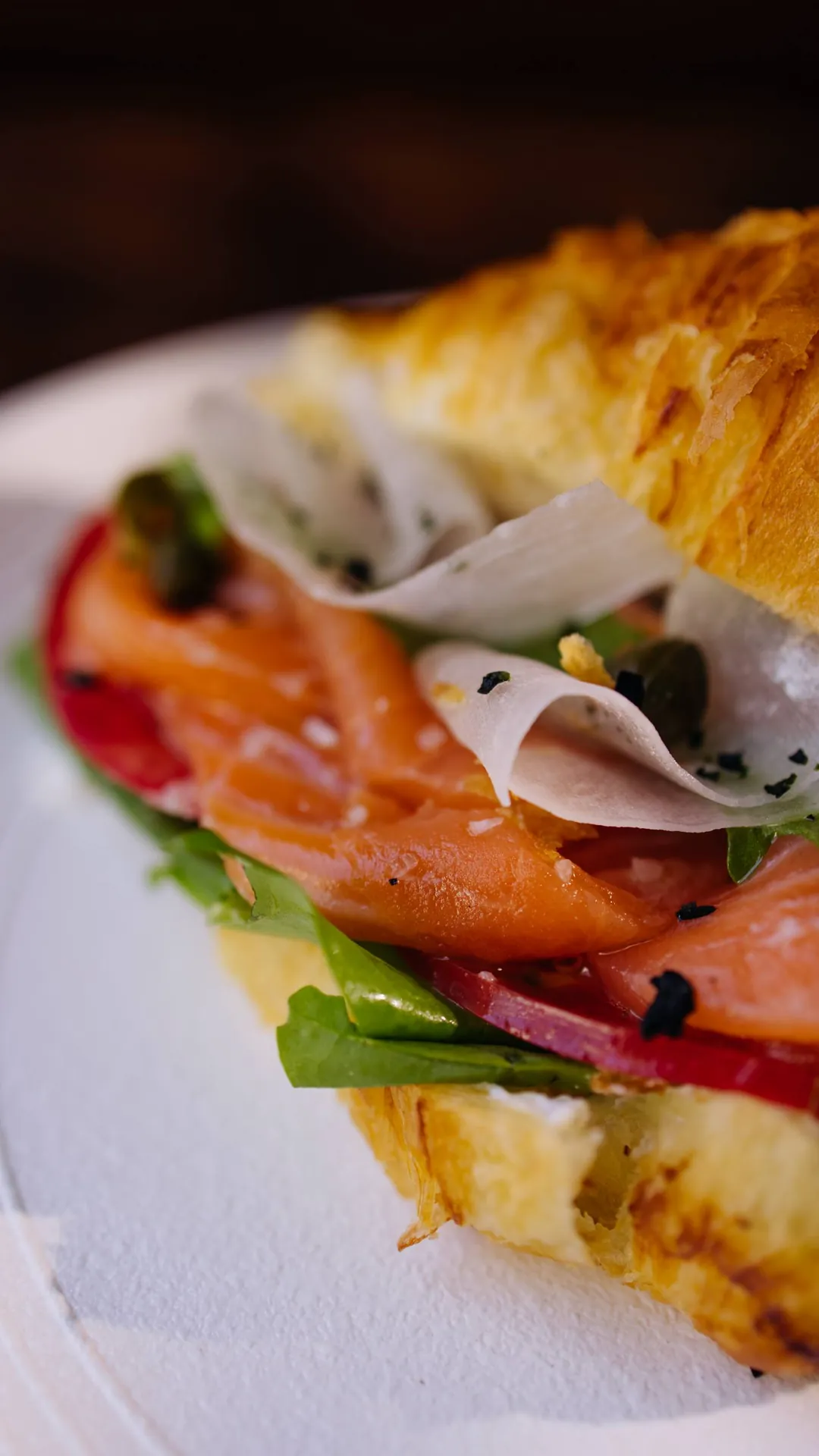 ZNBR Gastrobar, croissant with salmon