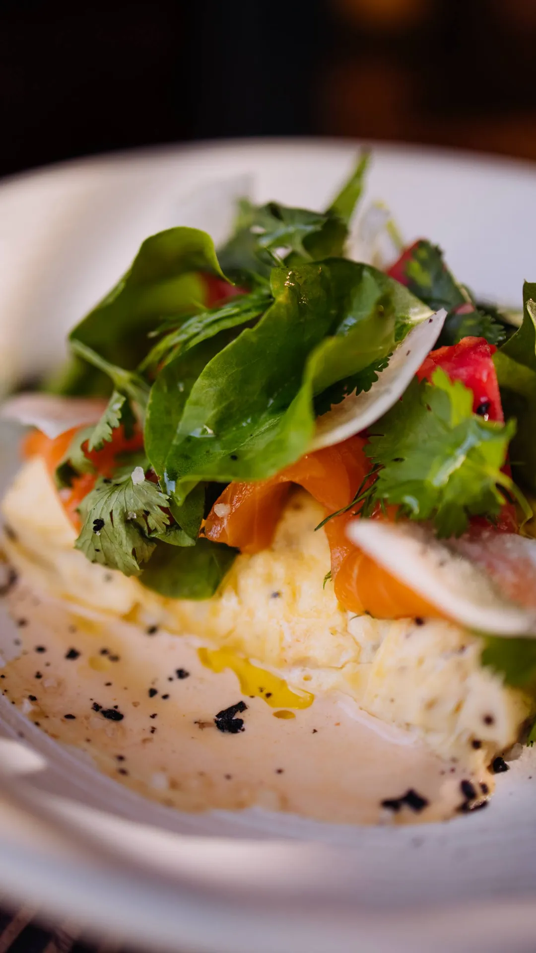 ZNBR Gastrobar, scrambled eggs with salmon